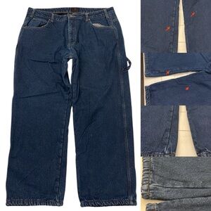 Insulated Gear 100% Cotton Fleece Lined Men's Blue Jeans 42x30